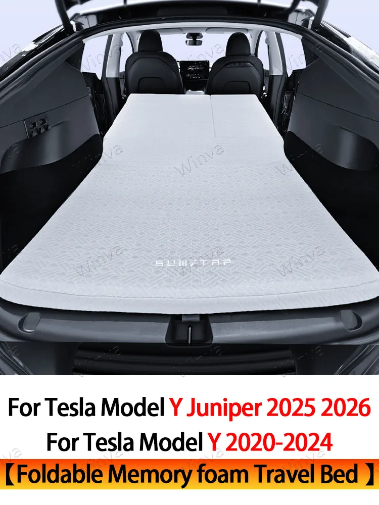 

Car Mattress For Tesla ModelY Juniper 2025 Accessories Car Foldable Memory Foam For Tesla Model Y 2025&2020-2024 Camping Bed Pad