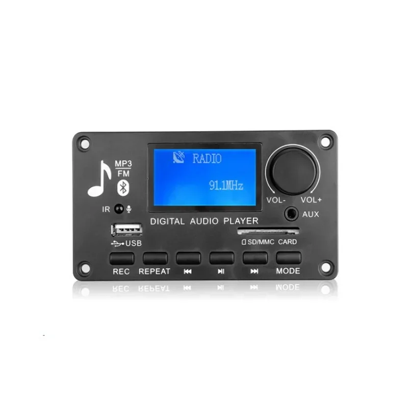 1 pcs  Bluetooth-compatible 5.0 Decoder Board Call Recording mp3 player 12V WMA Car Audio USB TF USB FM Radio Module