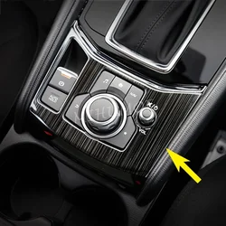 For Mazda CX-5 2017-2024 Interior Center Console Dashboard Switch Panel Cover Trims Black Stainless Steel