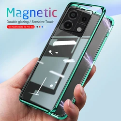 For Xiaomi Redmi Note 13 Pro 5G Case 360° Magnetic Flip Double Sided Tempered Glass Cover Redmy Note13 13Pro Note13Pro 4G Fundas
