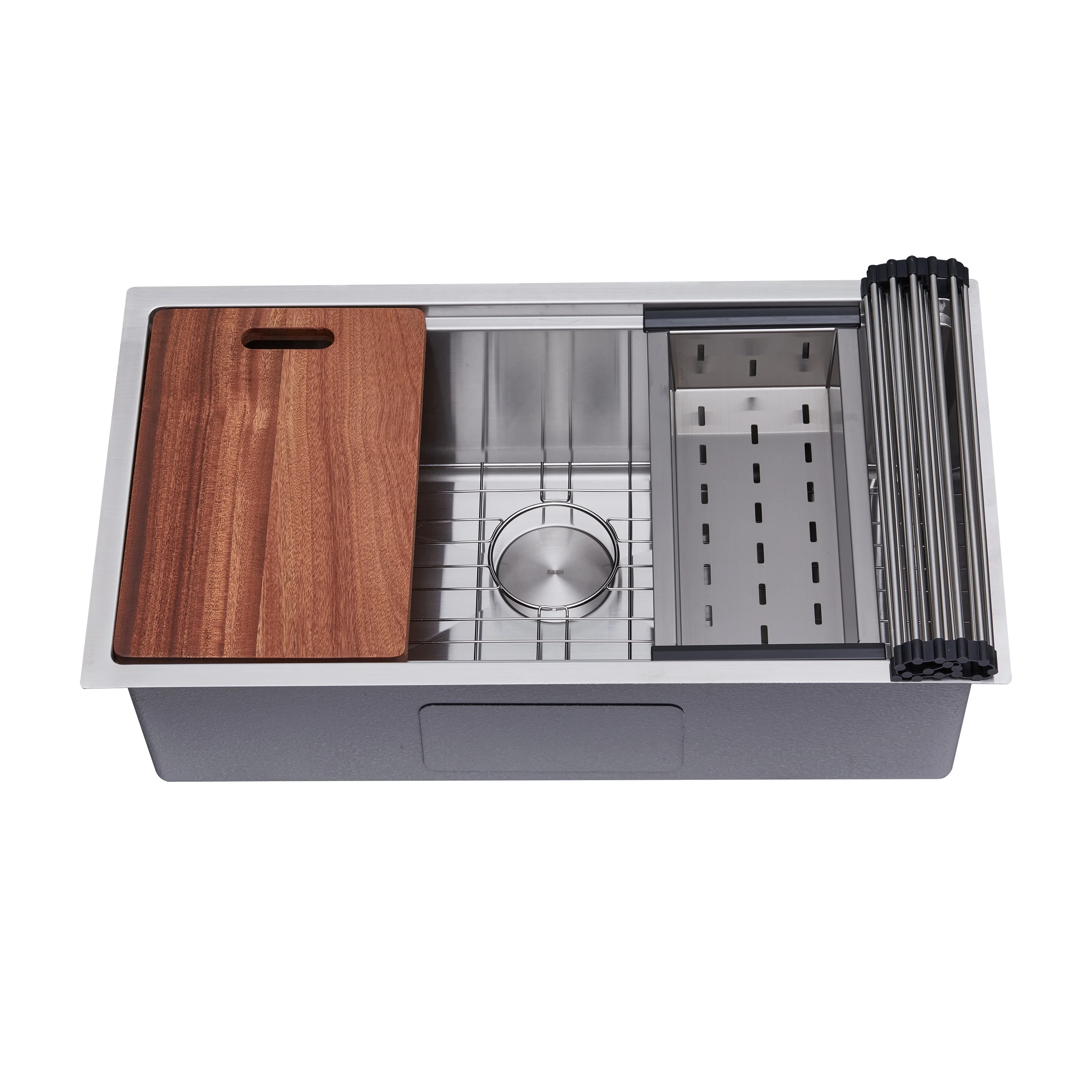 Hot Selling SUS304 Brushed Handmade Large Single Bowl Stainless Steel Kitchen Sink Without Faucet