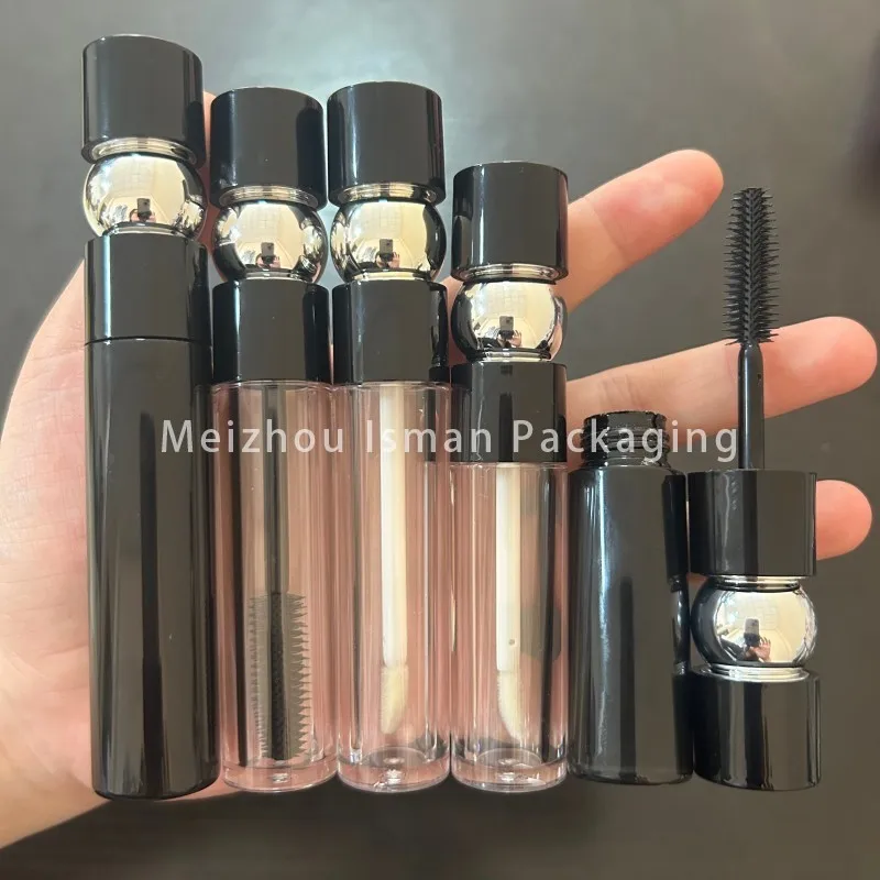 50Pcs Unique black ball wand lip gloss tubes makeup cute calabash eyelash empty mascara cosmetics packaging container tubes