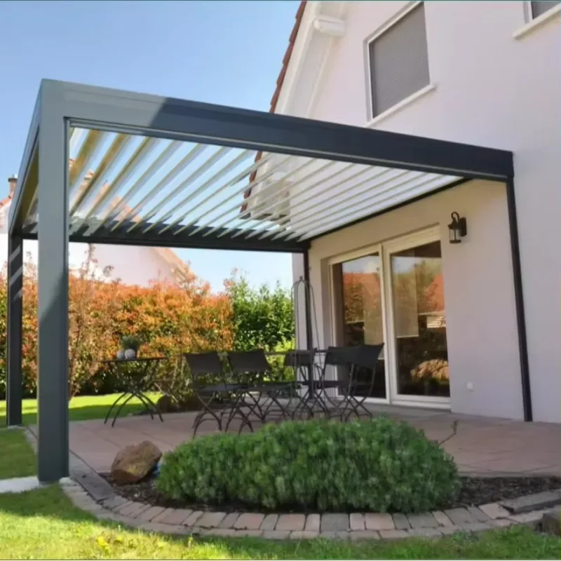 Fully Automatic Terrace Louvered Roof Retractable Sliding and Folding Waterproof Outdoor Pergola Aluminium