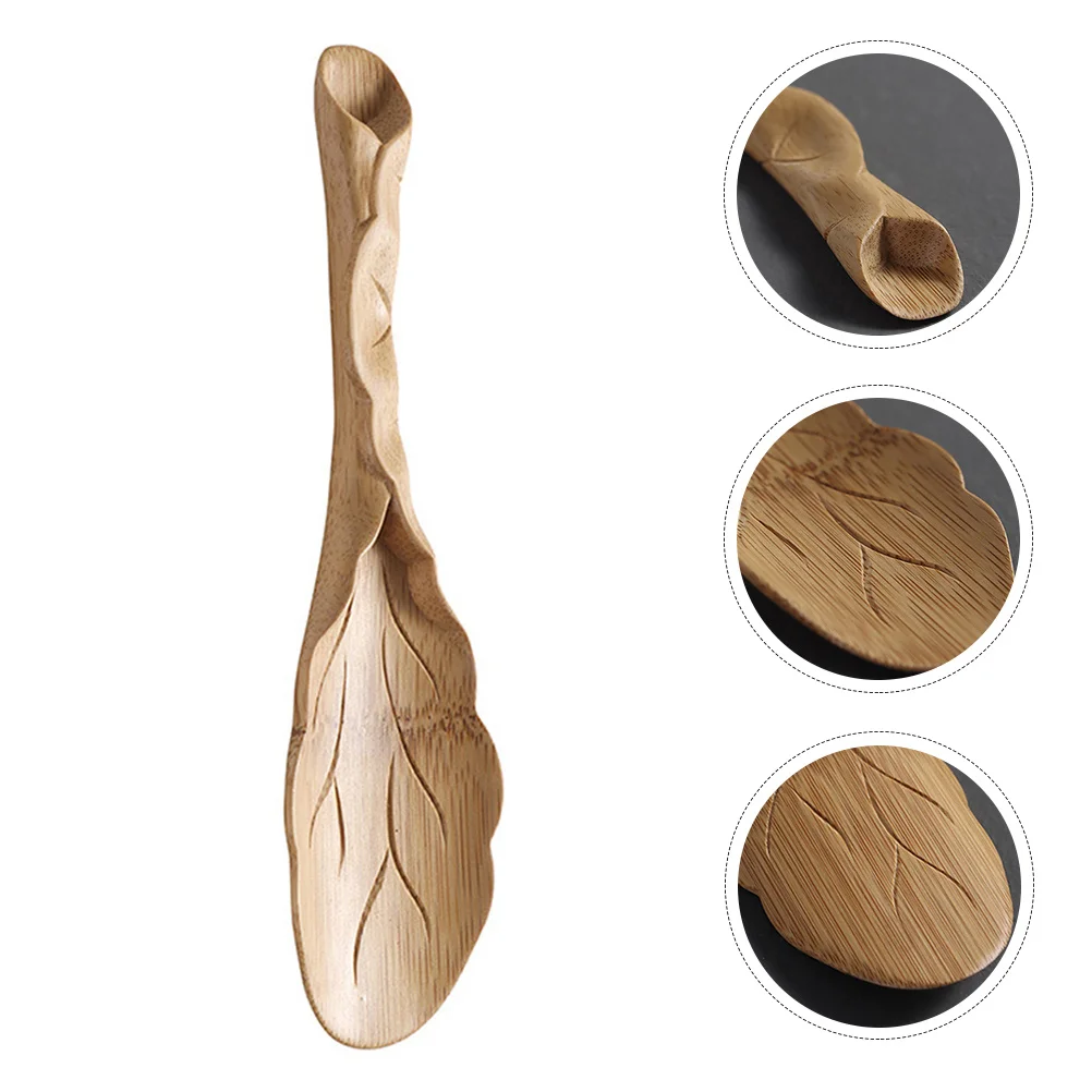 

Bamboo Tea Scoop Carved Teaspoon Hand-Made Lightweight Multipurpose Tea Set Tool Teaware Accessory Bamboo Teaspoon