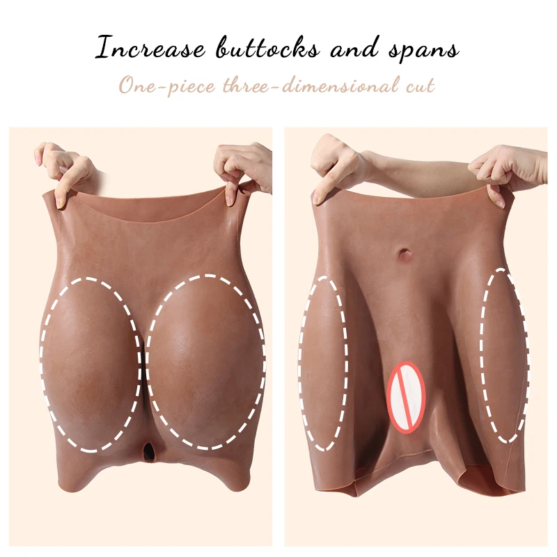 Men Silicone Hip Pad Enhanced thickening Fake Vagina Trousers Cosplay Dress-up Big Ass Underwear Plus Oversized Silicone Pants