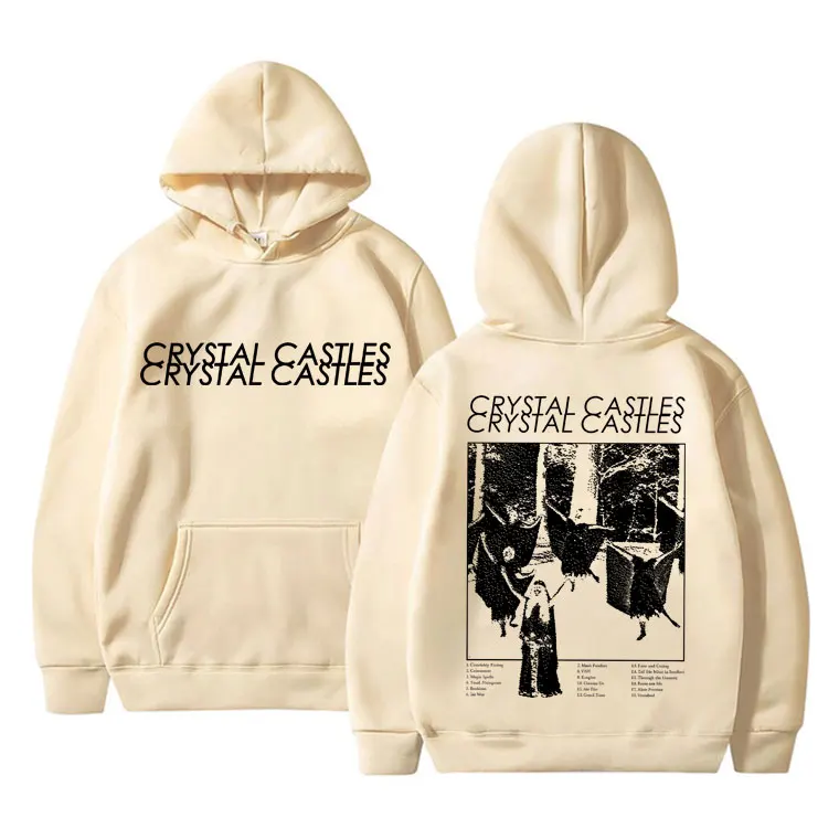 Vintage Crystal Castles Band Hoodie Men Women Gothic Punk Rock Hooded Sweatshirt Men's Fashion Loose Oversized Pullover Hoodies