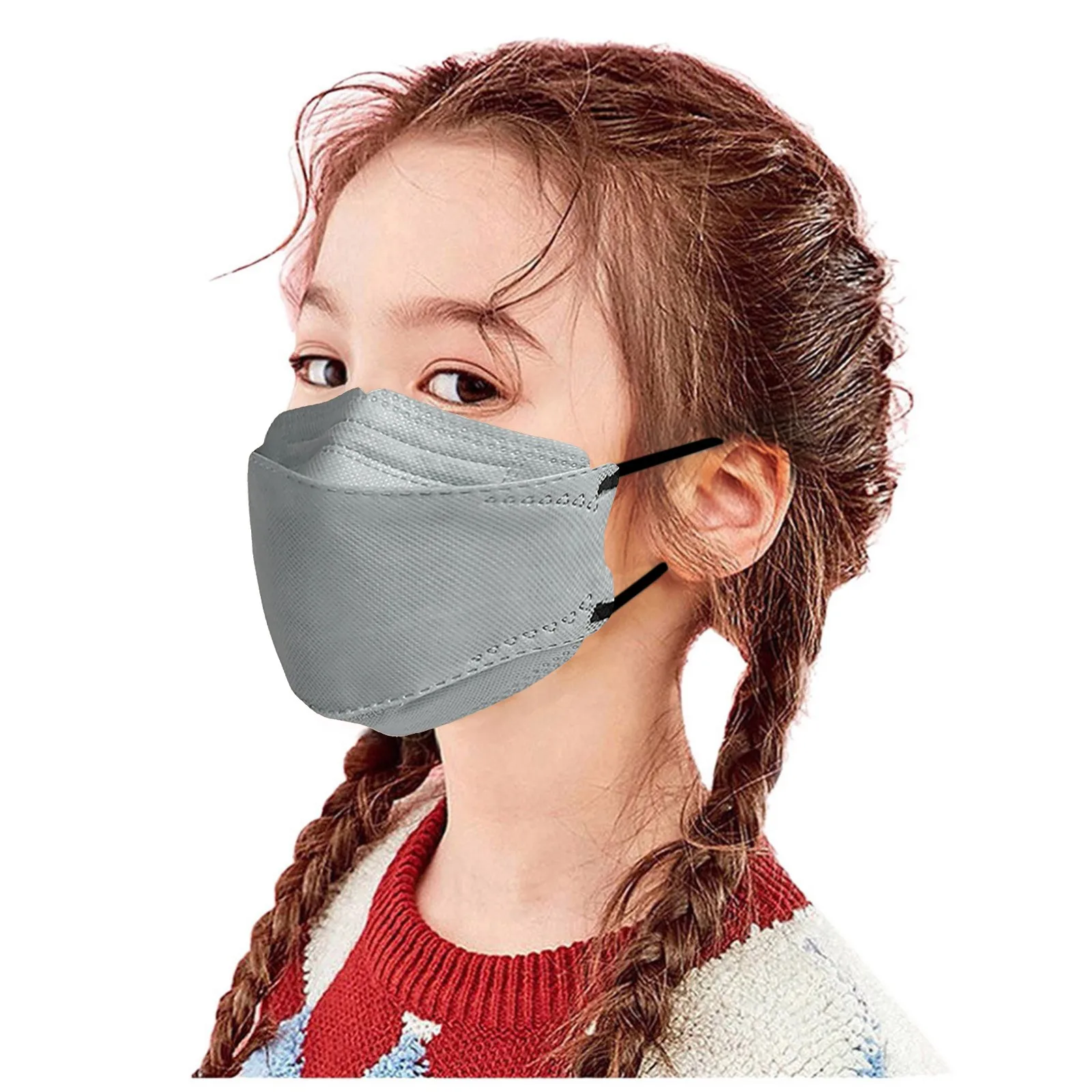 10 Buah Masker Anak-anak Masker Anak-anak Multiwarna Masker Debu Praktis dan Portabel Pelindung Tiga Dimensi Warna Solid