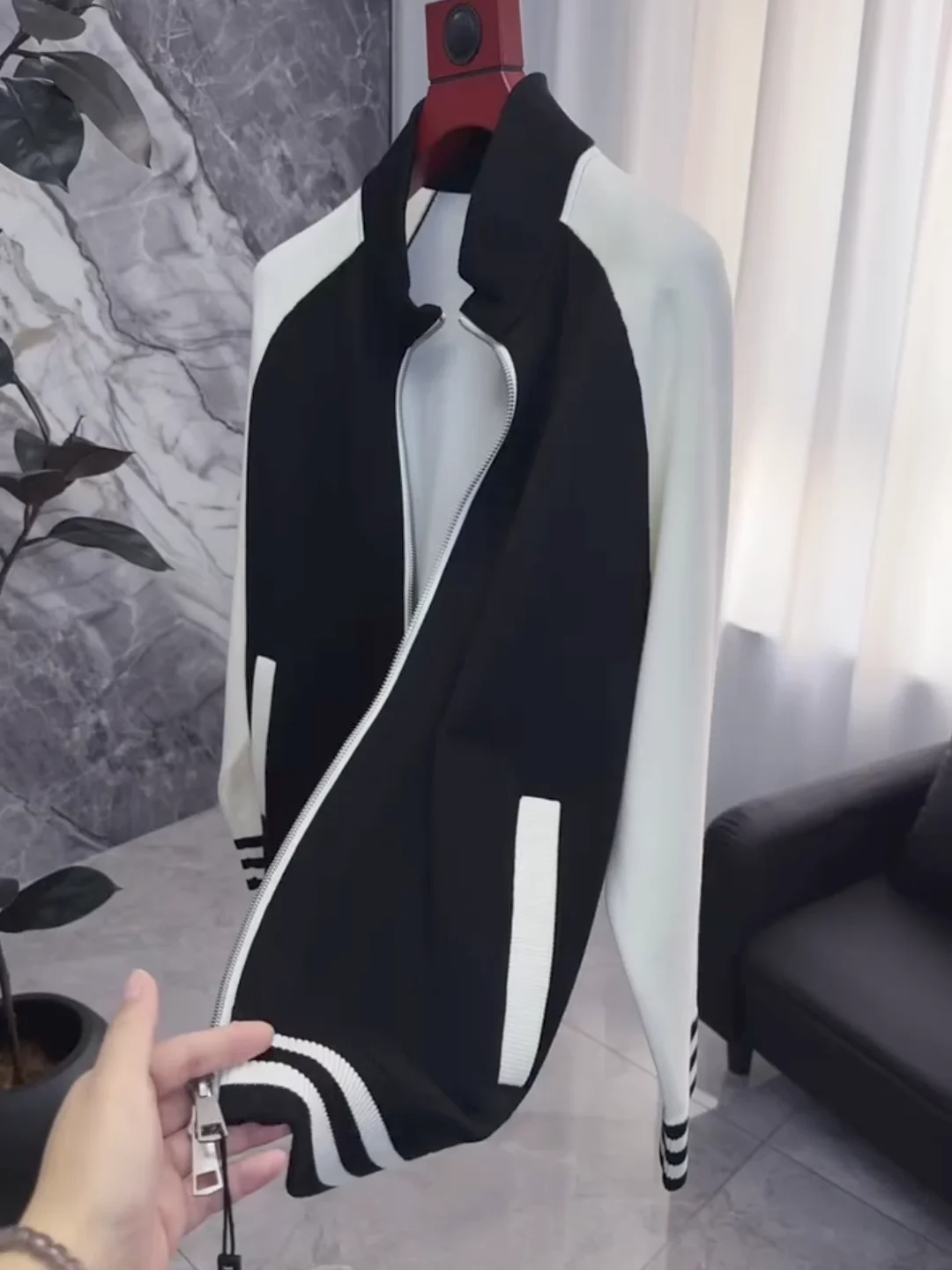 

Высококачественный мужской вязаный свитер на молнии в винтажном стиле, осенняя модная верхняя одежда, приталенный крой, удлиненный рукав