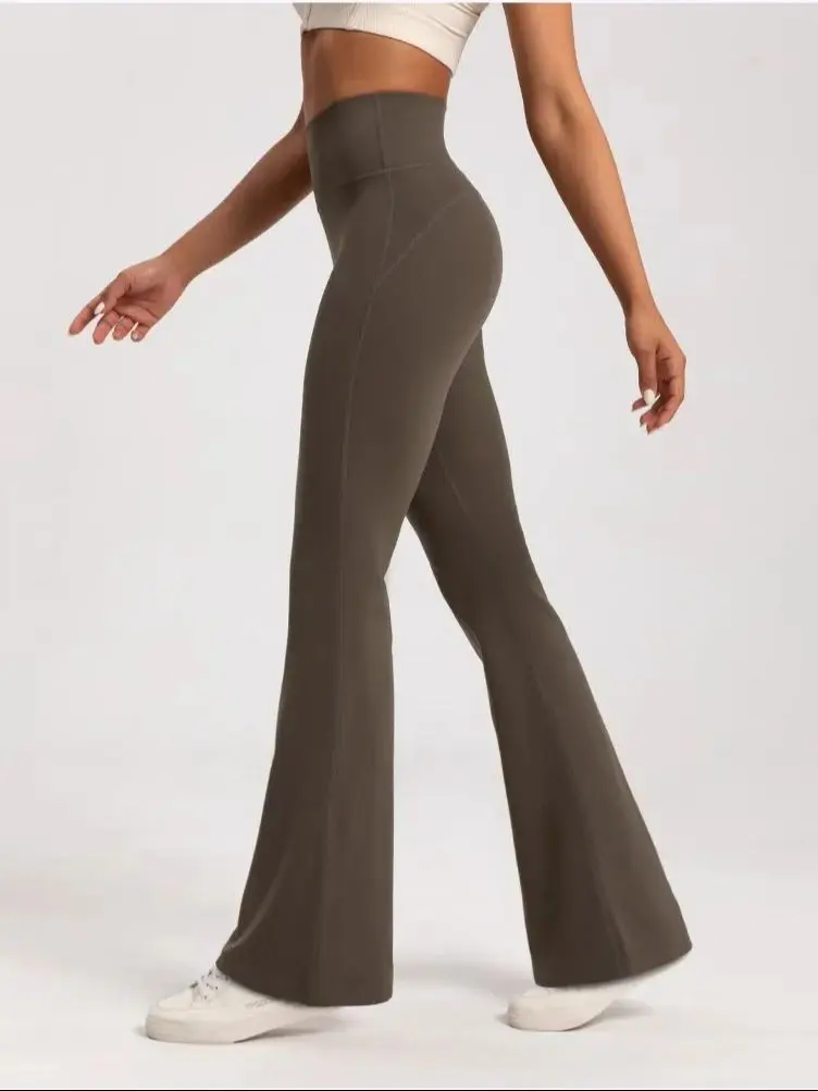 Hochwertige ausgestellte Yoga-Leggings, Yoga-Hosen mit hoher Taille, weite Hosen, atmungsaktive Fitness- und Freizeithosen, Glockenleggings für Damen – Detail 12