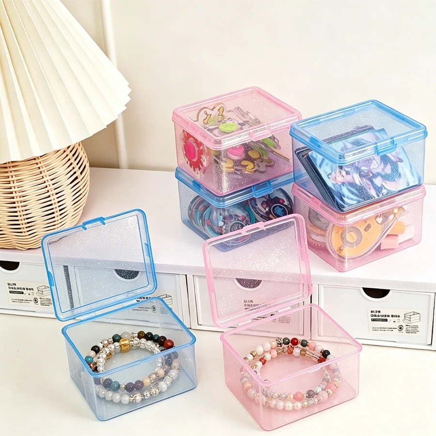 

Flip-top jewelry storage box, suitable for storing items such as bracelets, watches, cards, and hair accessories. A multi-functi