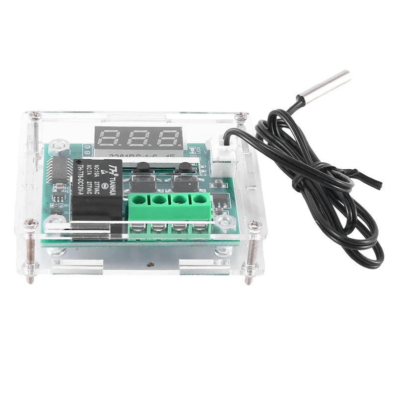 Best-W1209 DC 12V เทอร์โมสวิทช์ควบคุมอุณหภูมิเครื่องวัดอุณหภูมิพร้อมจอแสดงผล LED แบบดิจิตอลพร้อมเคส