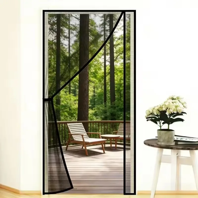 Magnetic Door Screen Custom Size Mosquito Net Invisible Anti-Insect Fly Mesh Curtain for Indoor and Outdoor Summer Use