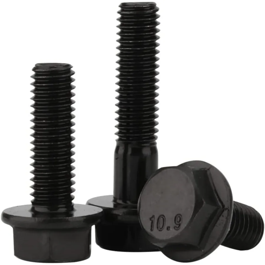

M8 x 35 мм фланцевые шестигранные болты, фланцевые шестигранные винты, легированная сталь, отделка из черного оксида, частичная резьба, 10 шт.