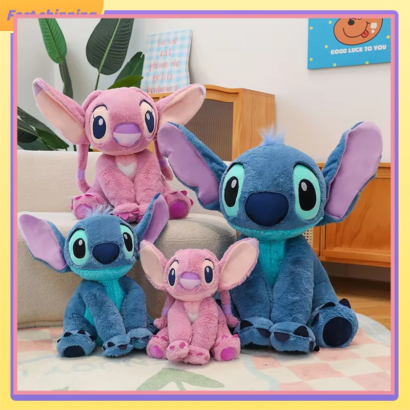

Disney Stitch Plush Toy Pillow Doll Large Size Stuffed Animal Soft Toy Angel Doll Birthday Gift Cute Stevie Companion Sleeping