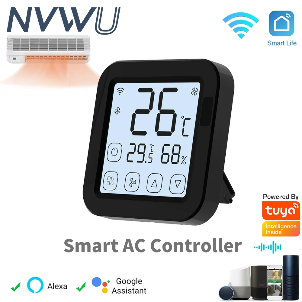 Tuya Smart AC Controller Thremostat Built-in Temperature Humidity Sensor For IR Remote AC Work with Alexa Google