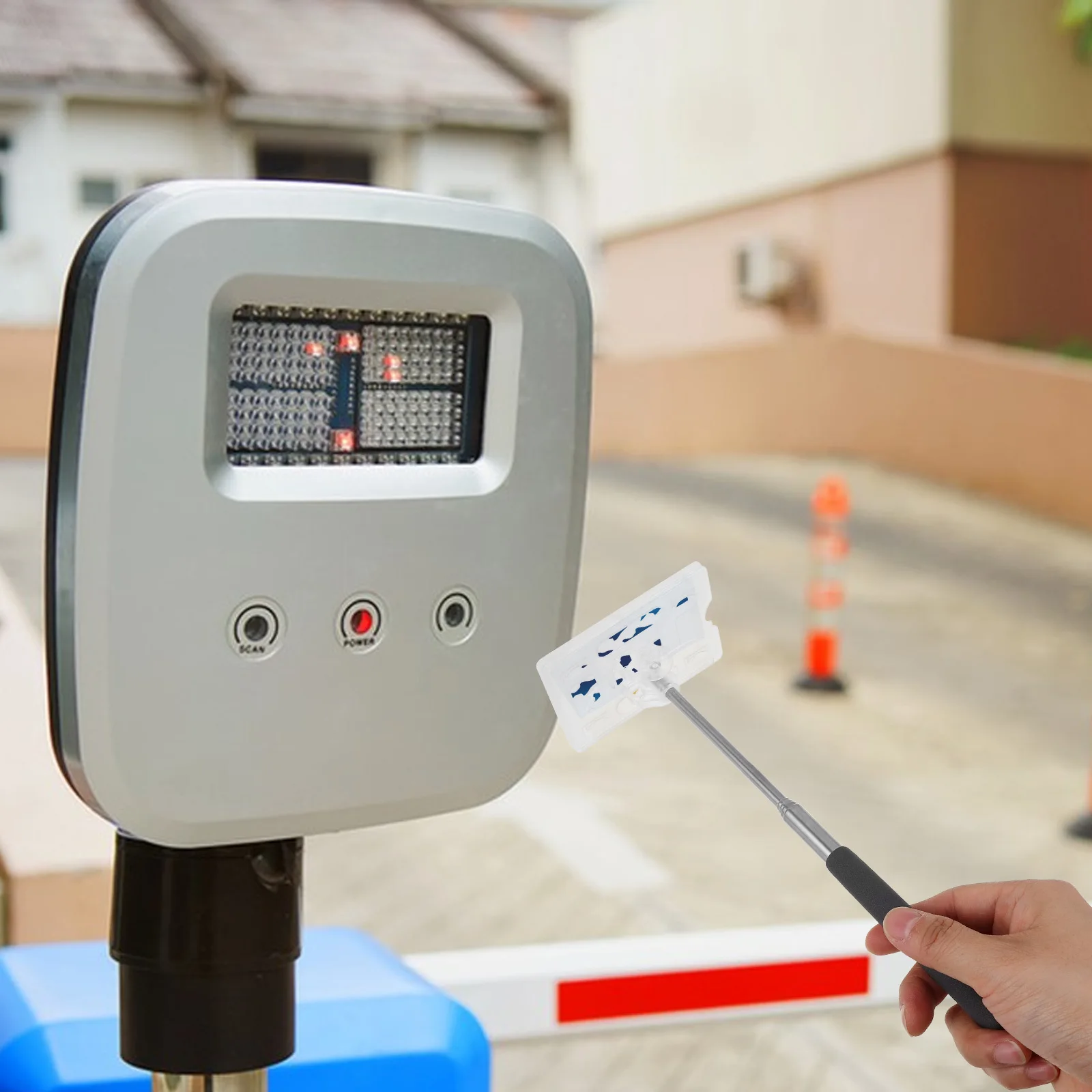 Suporte de cartão de haste telescópica conveniente suporte de passagem de estacionamento de carro retrátil pedágios de estacionamento de veículos deslizando vara para sem contato
