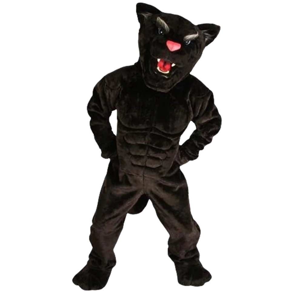 Black Power Cat Panther Mascot Costume Deluxe Adult Size Forest Wild Animal Beast Cosply Costume Carnival Mascotte SW1073