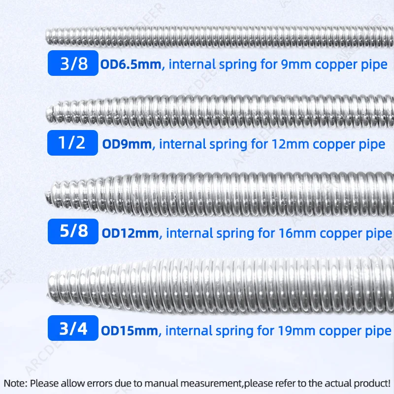 2.5 متر النمط الداخلي الربيع النحاس أنبوب الشواذ دليل للطي الانحناء خط الأنابيب لتكييف الهواء أنبوب نحاسي الانحناء أداة