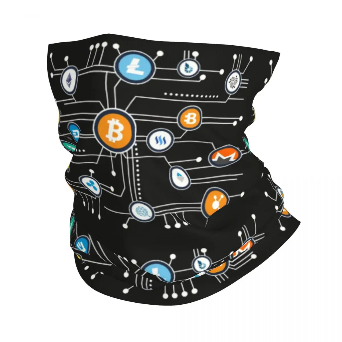 Cryptocurrency Bitcoin Altcoin Blockchain Bandana Neck Gaiter UV Protection Face Scarf Cover Ethereum Headwear Tube Balaclava