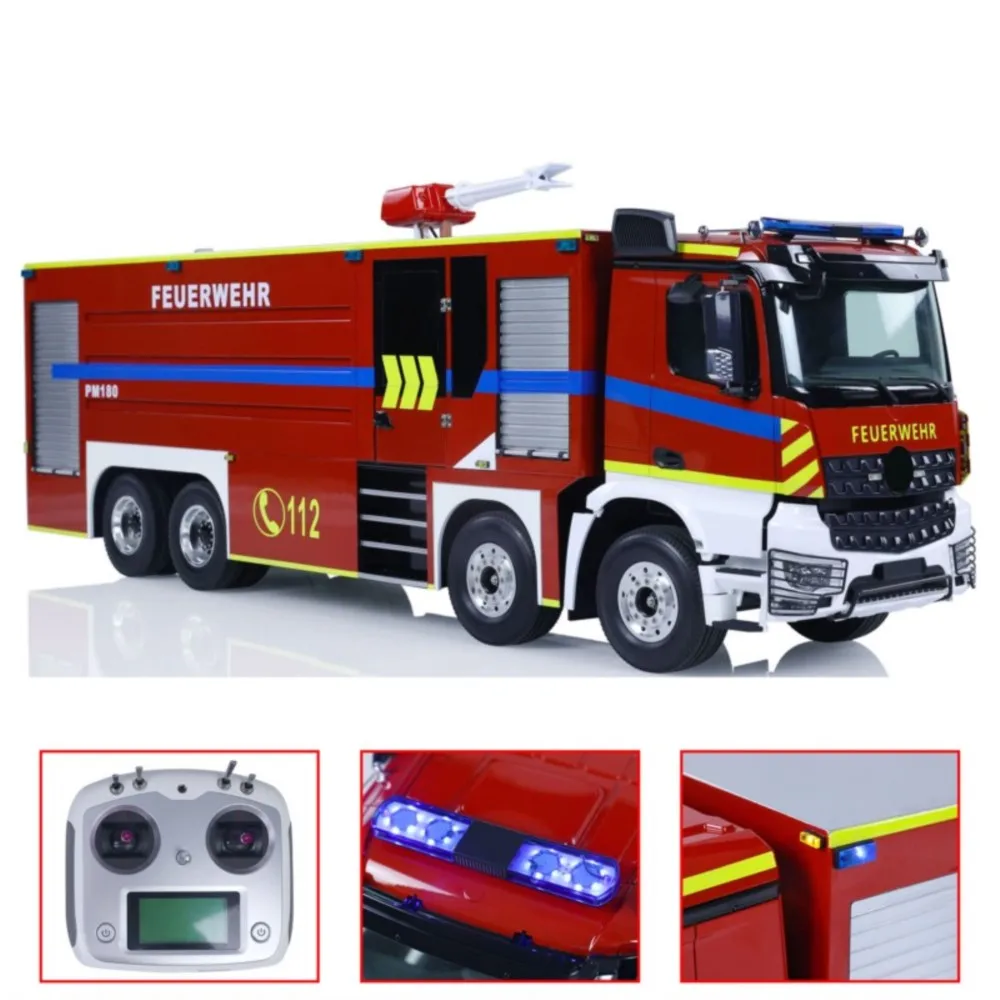 8x4 1/14 التحكم عن بعد شاحنة مكافحة الحرائق RC PS002 مركبات رش الحريق ث/نظام أضواء الأصوات بطارية جهاز التحكم عن بعد #6