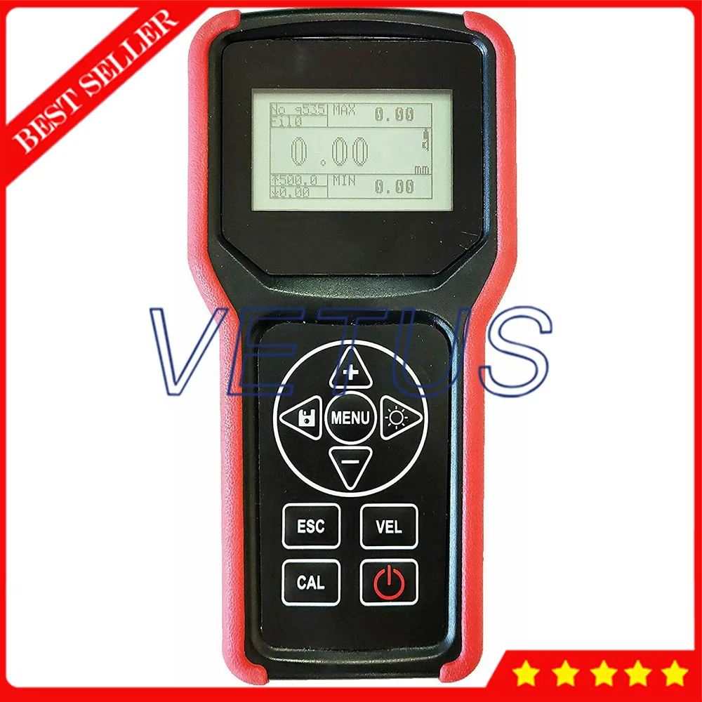 Handheld Ultrasonic Thickness Gauge Tester Meter with Measuring Range 0.75 to 400mm Sound Velocity 1000 to 9999 m/s