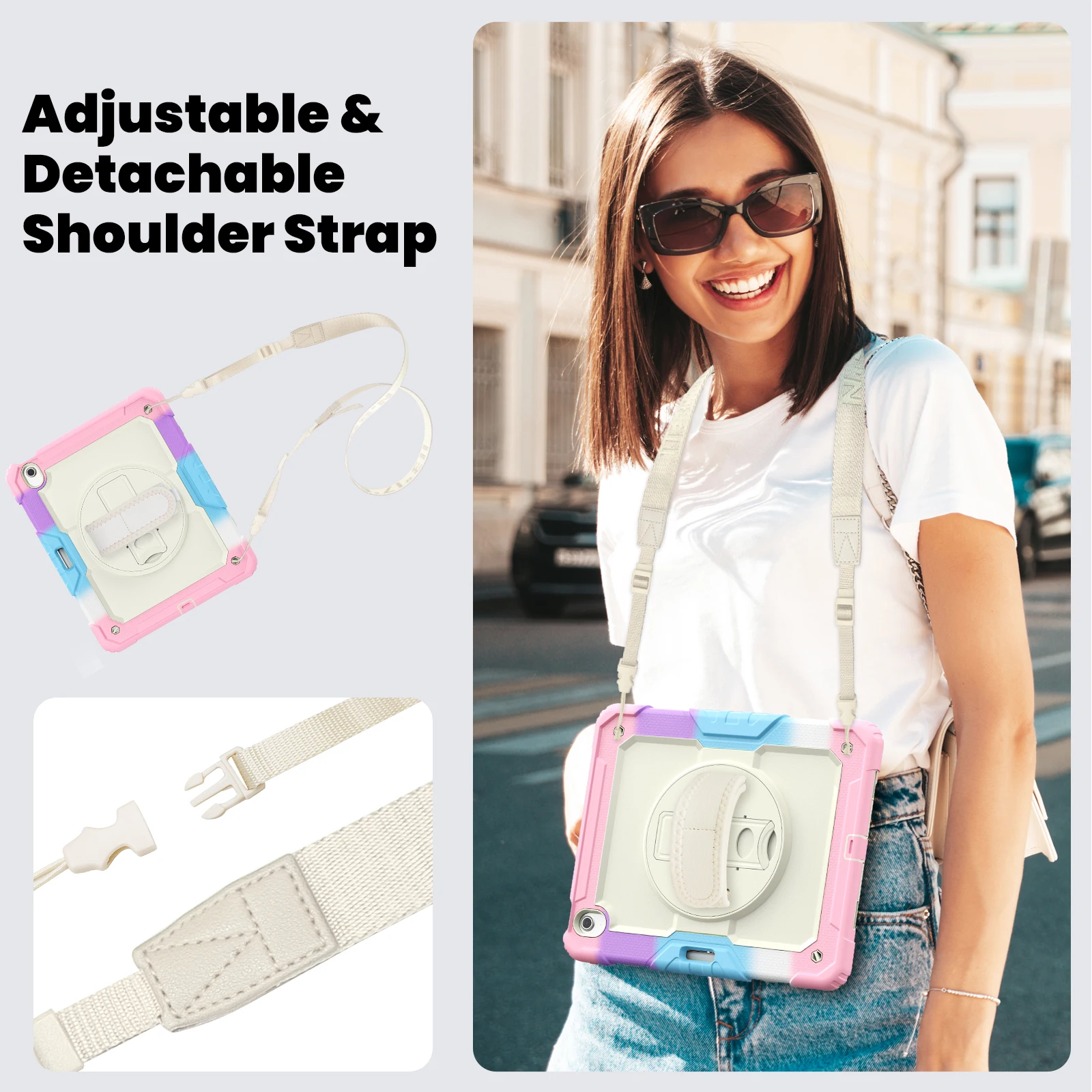 

Гибридный чехол с защитной пленкой для экрана для iPad Air 13 2025 M3 2024 M2 A3268 A3269 A3271 A2898 A2899 A2900, вращающийся бронированный чехол с подставкой