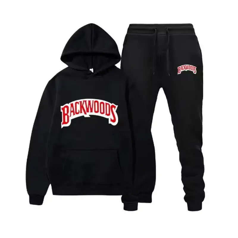 2026 Winter Hoodie Sets Men Fashion Fleece Red Hoodies Black Brand Pants Casual Jogger Suit Tracksuit Sweatshirt Woman Pullover