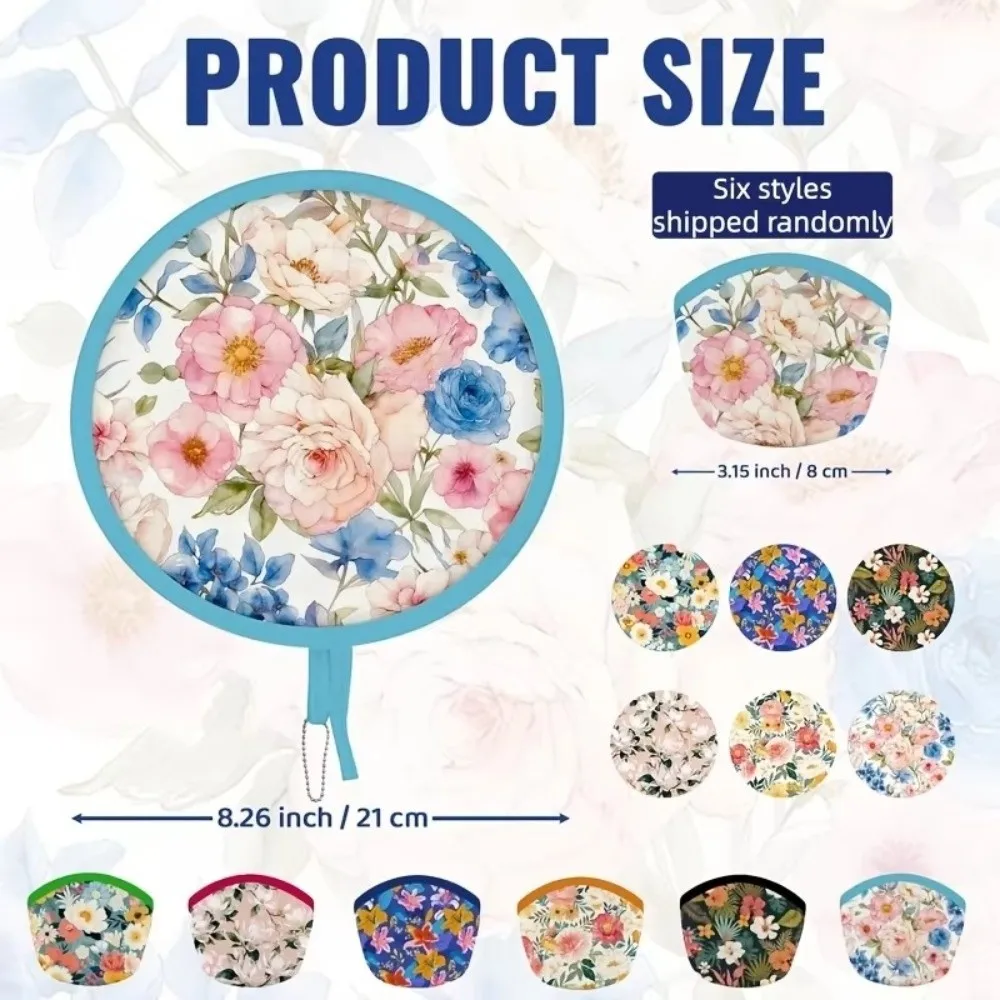 Tragbarer Sommer-Handventilator aus Polyester, Runder Faltbarer Ventilator mit Japanischem Ölgemälde-Design, Mini-Faltventilator für Männer und Frauen – Detail 1