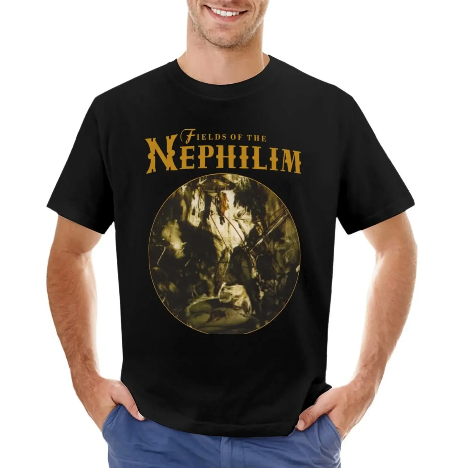 Fields of the Nephilim - rock gothic Inggris T-shirt cute tops customs heavyweights fitted t shirts for men