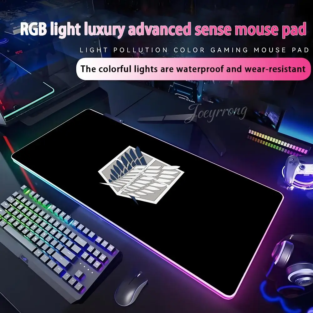

Anime Attack On Titan Mouse Pad For FPS ESports RGB Extended Gaming Keyboard LED Mats Large 1000x500mm XXL Gamer