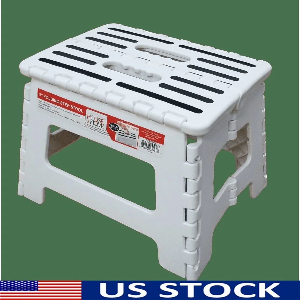 

Складной табурет-ступенька, легкий пластиковый компактный, емкость 300 фунтов, противоскользящая ручка, компактный дизайн, кухня, ванная комната, использование на открытом воздухе