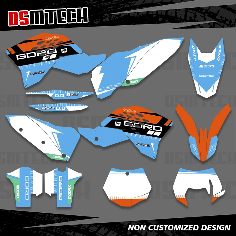 DSMTECH Zestawy naklejek graficznych do KTM EXC EXC-F 125 250 300 450 530 2008 2009 2010 2011 SXF 2007 2008 2009 2010 003