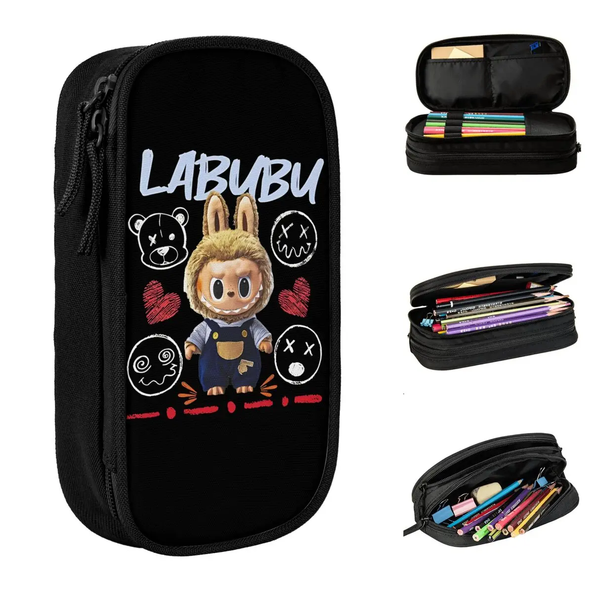 Adorable And Unstoppable Labubu Pop Mart Popmart Pencil Case Double Layer Large Capacity For School Pencil Case Stationery