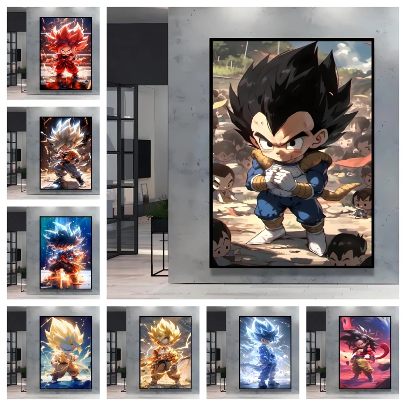 

Canvas Artwork Painting Dragon Ball Goku Cartoon Character Decorative Pictures Home Children's Bedroom Decoration Holiday Gifts