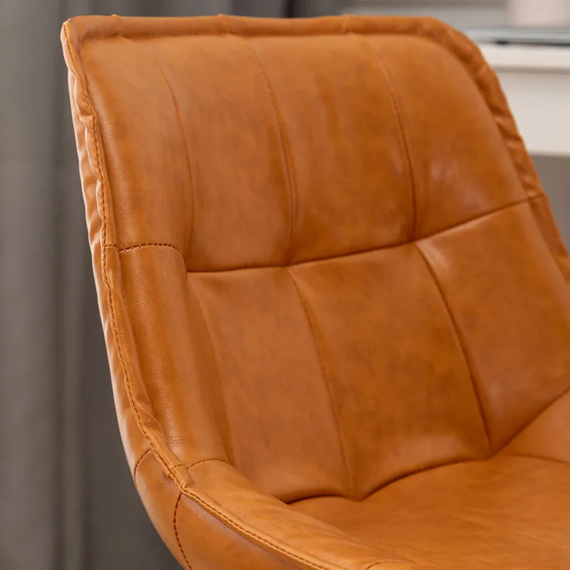 Home Computer Chair Orange Leather Single Sofa Office Chairs Elevated Rotate Офисное кресло Bedroom Study Furniture 사무용 의자