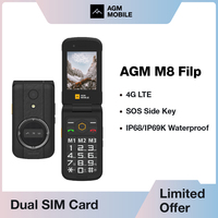 AGM M8 Flip Mobile Phone, Unlocked Elderly Feature, SOS, Quick Call, Rugged Cellphone