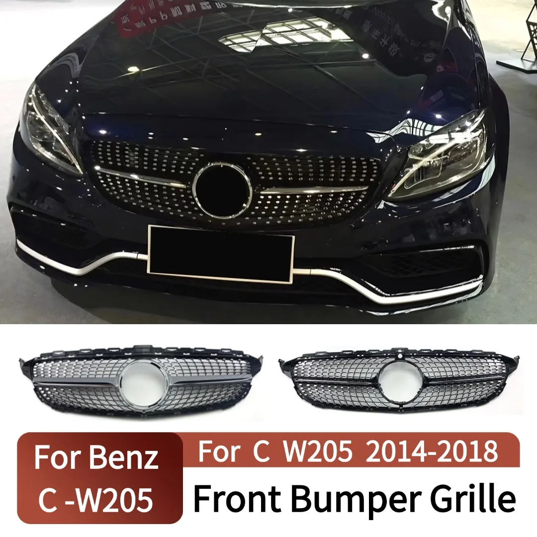

Для Mercedes Benz C class W205 C205 C43 2014-2018 звездный стиль, решетка переднего бампера, впускная сетка, решітка, аксессуары для тюнинга, Стайлинг