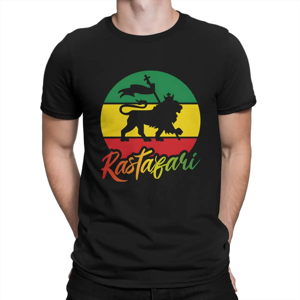 

Футболка Rastafari Мужская, забавная хлопковая Футболка с круглым вырезом и коротким рукавом