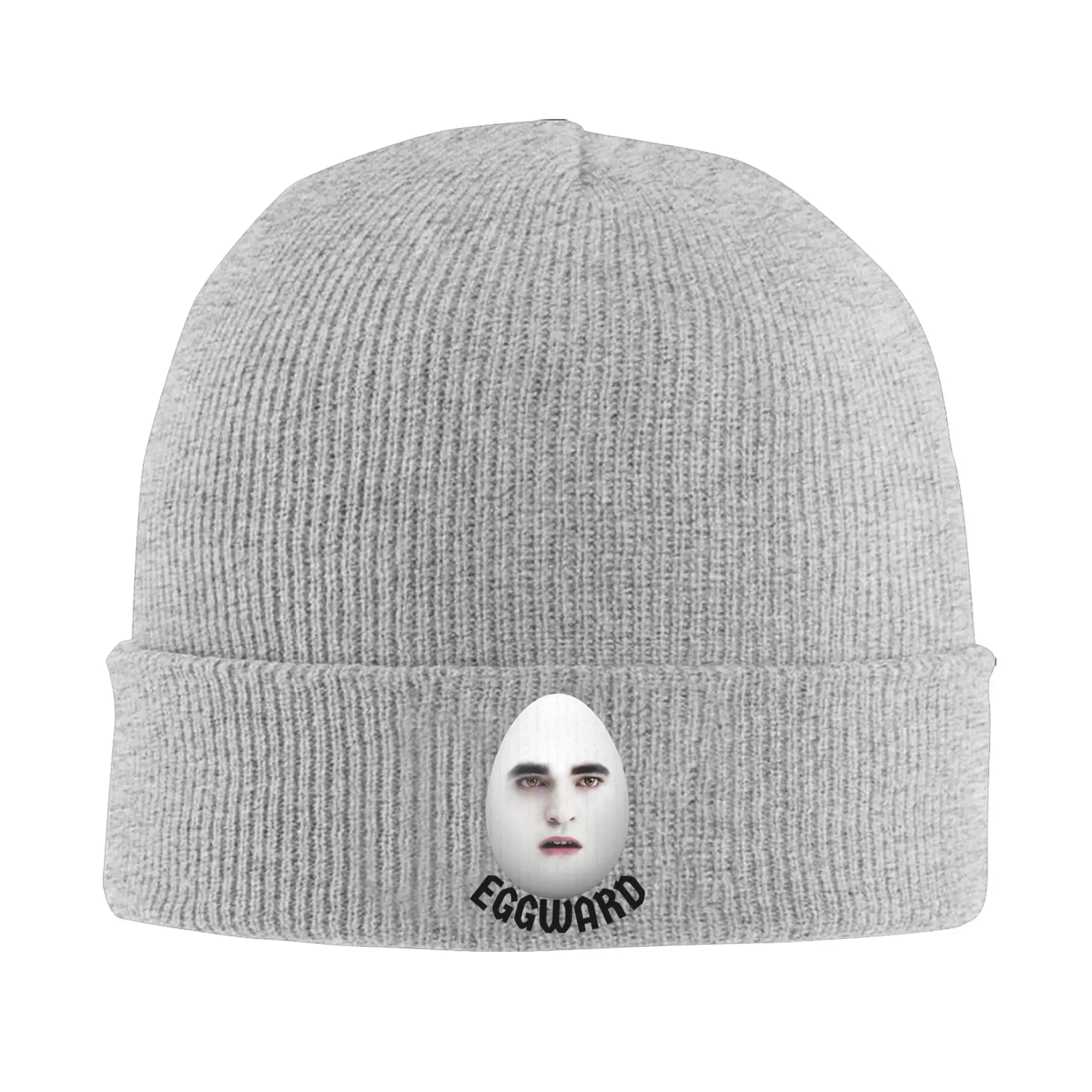 Eggward Funny Meme Knitted Hat for Women Men Skullies Beanies Autumn Winter Hat Acrylic Twilight Edward Cullen Crochet Melon Cap