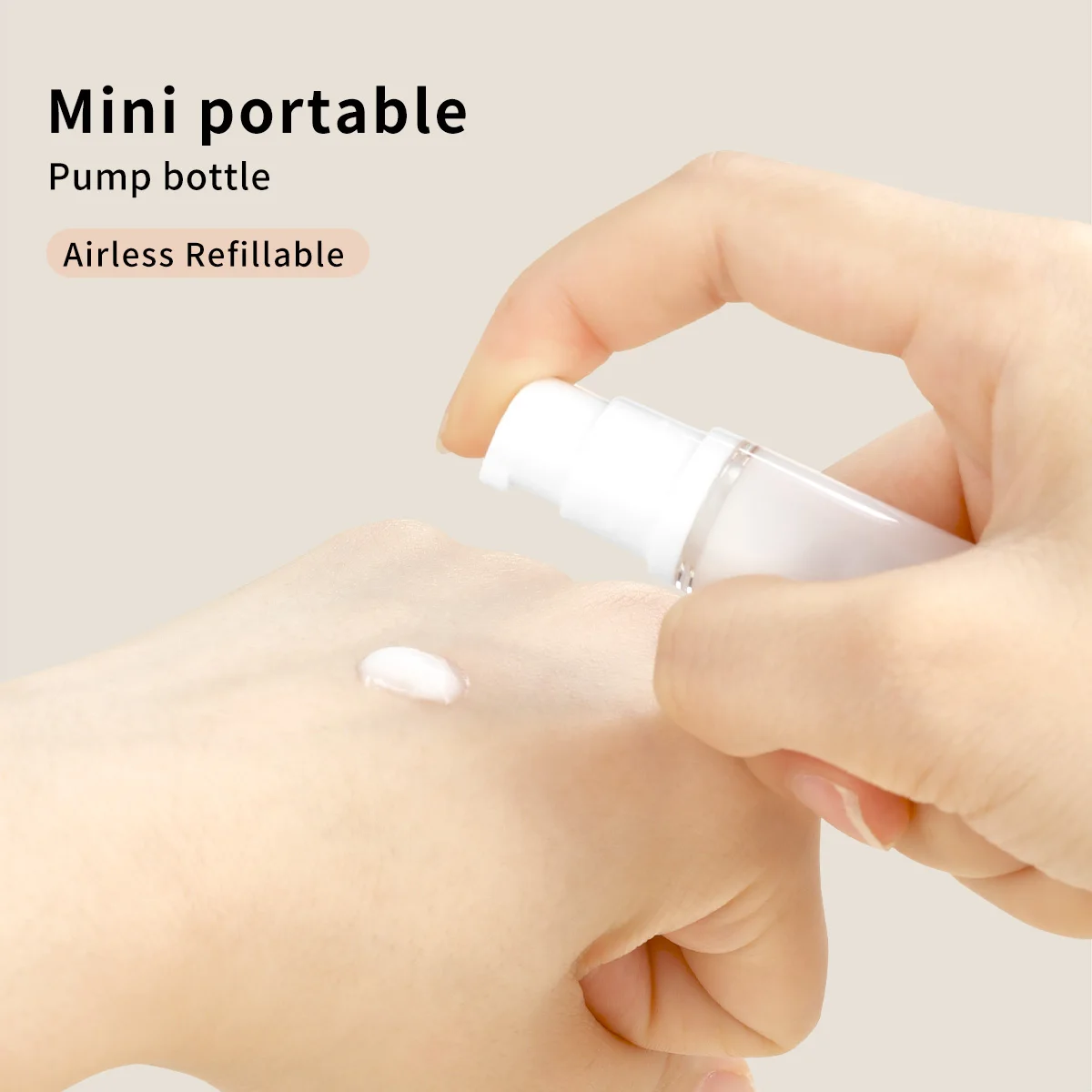 Bouteille de cosmétiques en plastique sans air à tube fin, vaporisateur PMurcia, échantillon d'essai d'émulsion, 5ml, 10 ml, 15ml