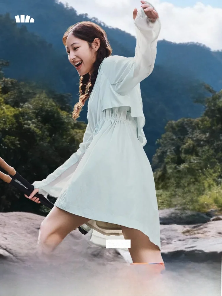 

Banana Le Women's Mid-Length Lightweight Outdoor Sun-Protective Windbreaker Spring Summer Qui-Drng Breathable Hiking Cl...