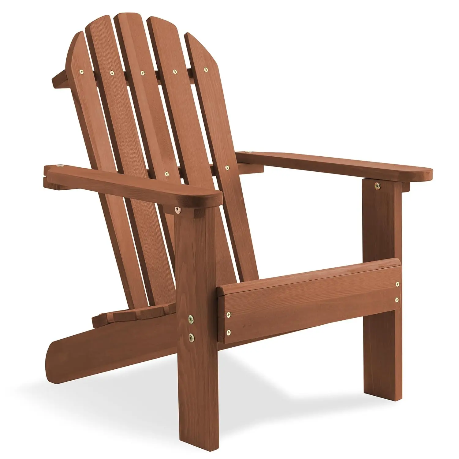 

Children's Adirondack Chair, Cedar Wood Outdoor Kid's Chairs for Patio, Deck, Lawn and Garden, Partially Pre-Assembled - Espress