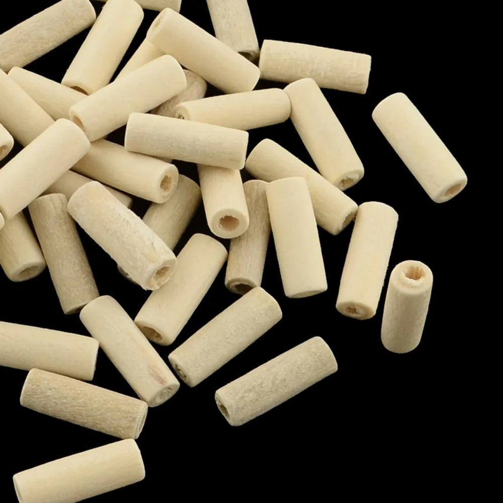 200pcs Undyed  Wood Tube Beads Lead Free Moccasin 12x4mm Hole: 2mm 5000pcs/500g