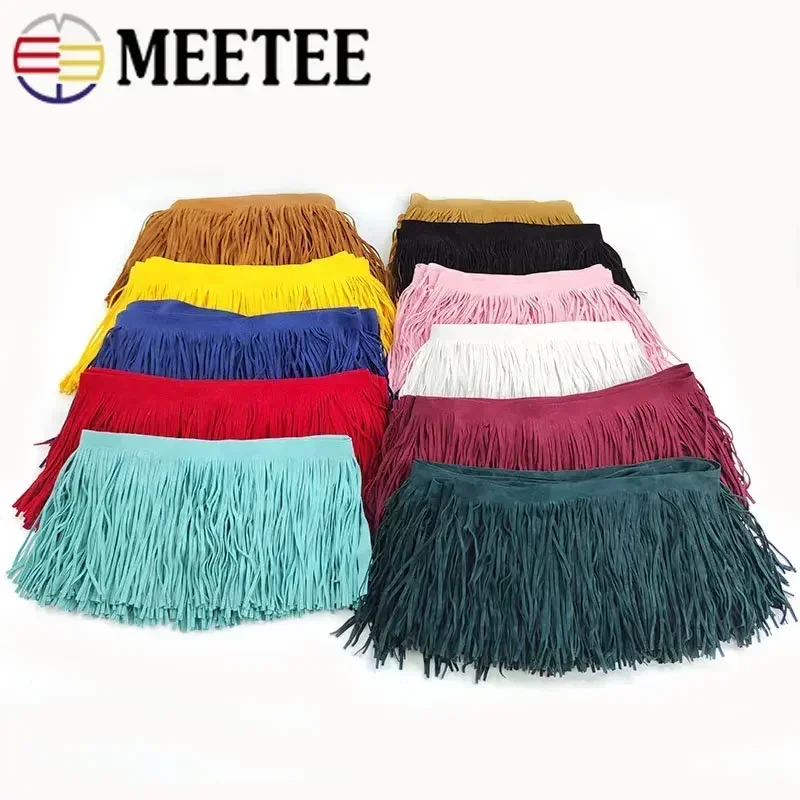 2Meters 10-30cm PU Leather Tassel Fringe Trim Faux Suede Ribbon Soft Long Fringes Clothes Bags Lace Decor Sewing Accessories