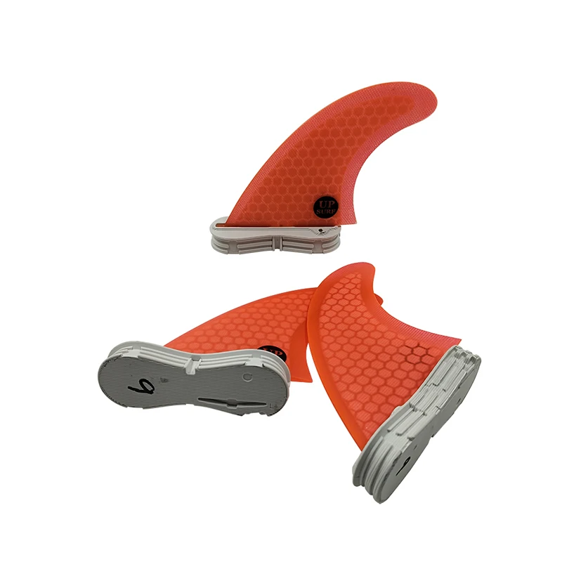 

UPSURF-Double Tabs 2 Fin Size M Red Color Surfboard Fins, Tri-fin Set Quillas, 2 Fin Water Sports