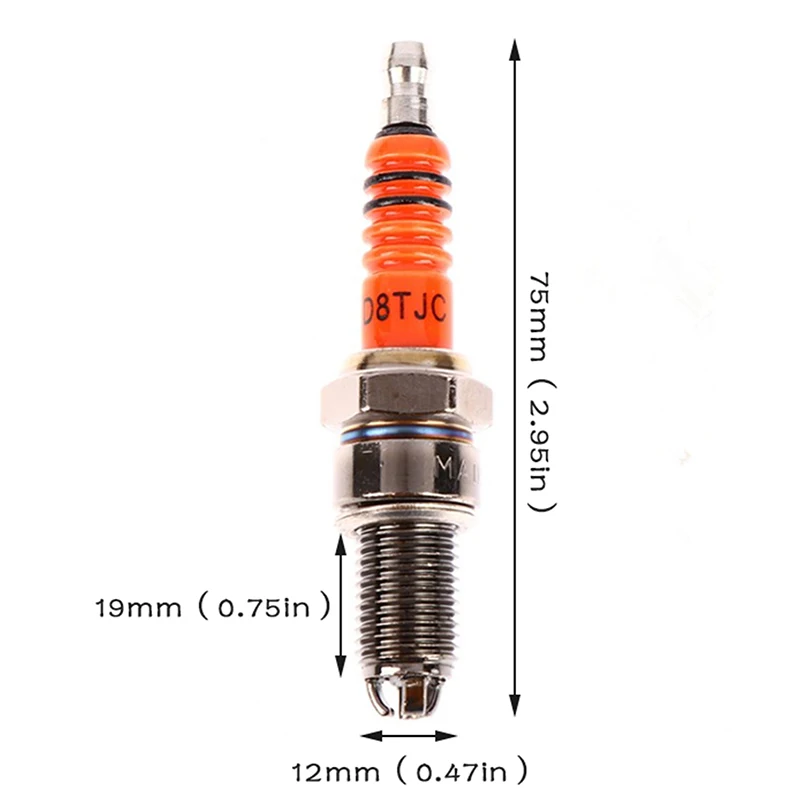 1PC High Performance Motorcycle Spark Plug D8TJC Three-jaw Motorcycle Plug Ignition Modification Spark Plug