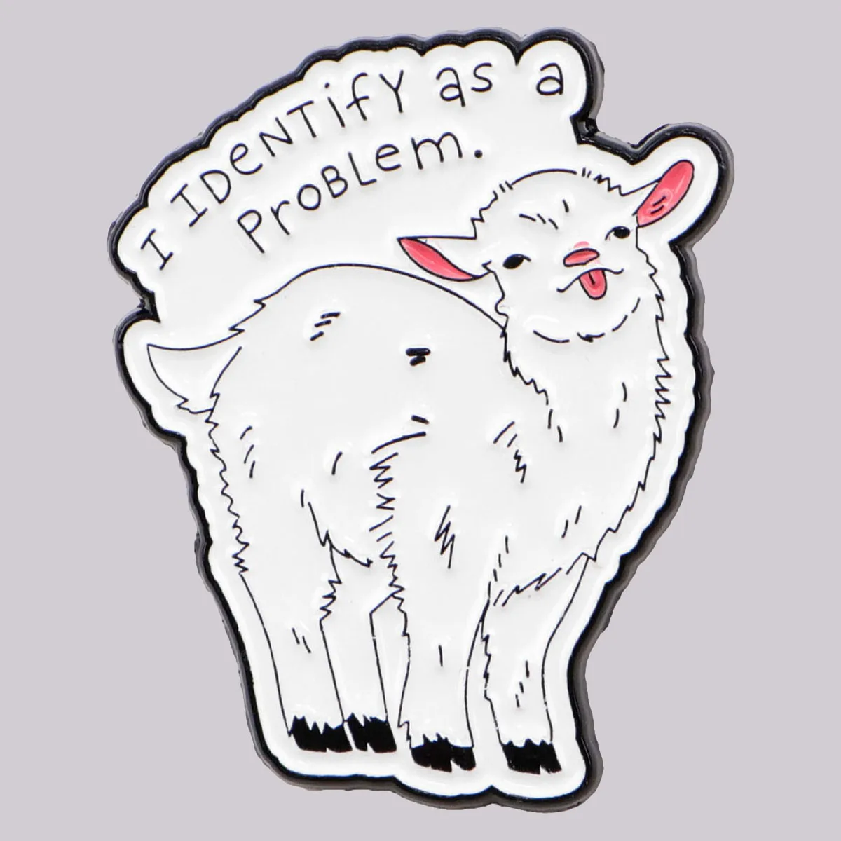 White Goat Enamel Pin Funny Sheep Brooch Pines Lapel Pins Badge on Backpack Clothing Accessories Humorous Jewelry Friends Gifts