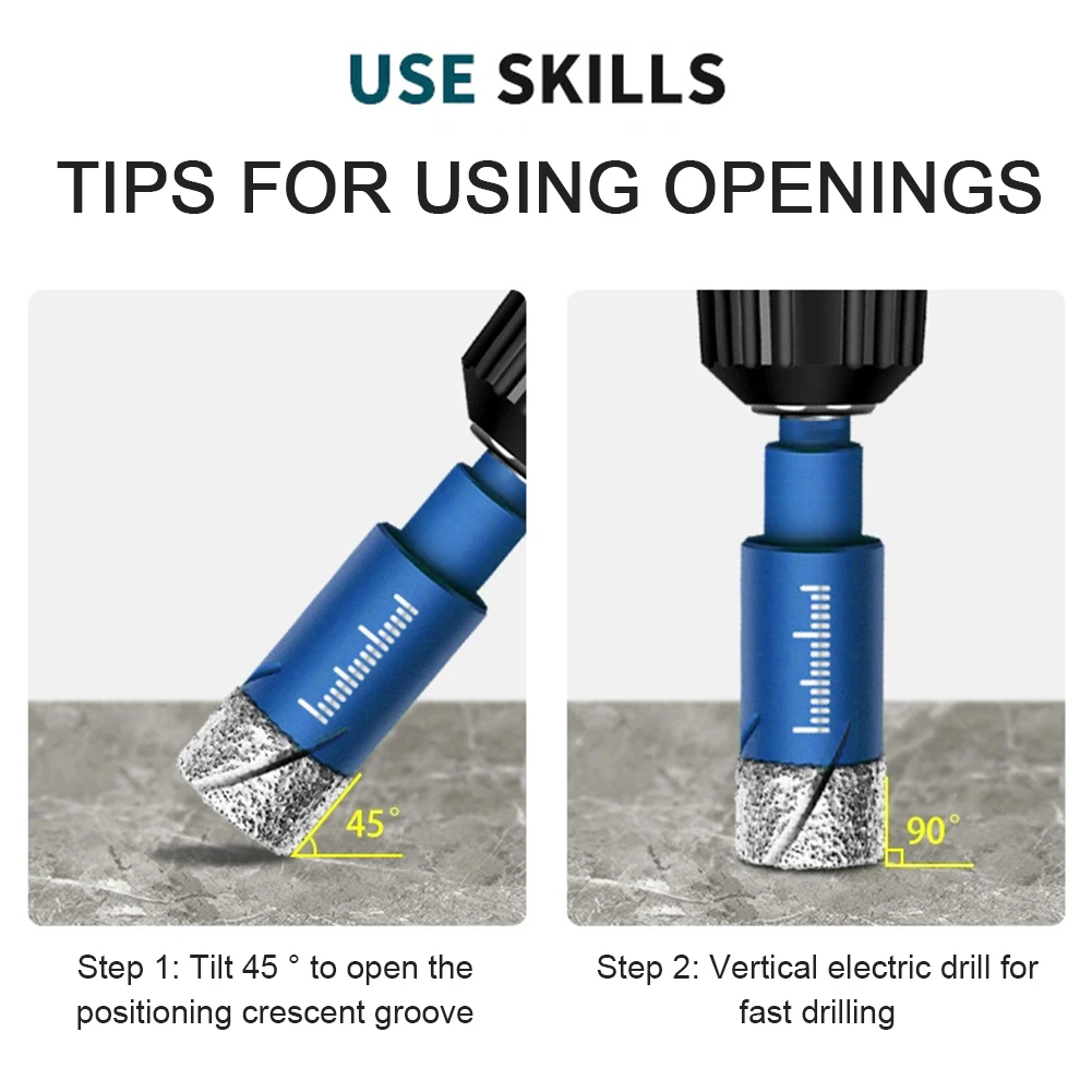 Brazing Dry Drilling Bit For Hole Opener Clear Scale Accurates Drilling Tool For Quartzs Stone