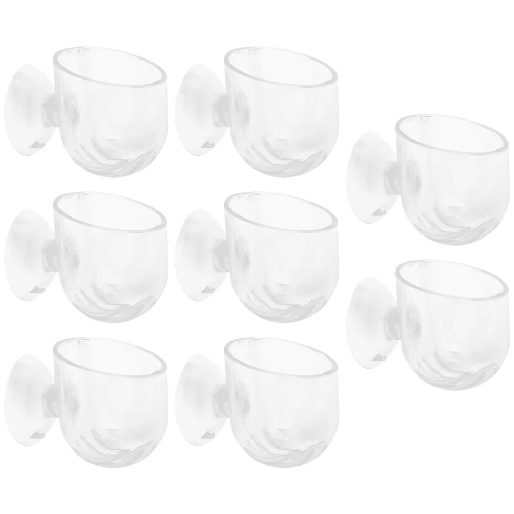 8 Pcs Sucker Aquarium Flower Pot Baby Mugs Floating Planter Acrylic Fish Tank Landscape Decoration Weights