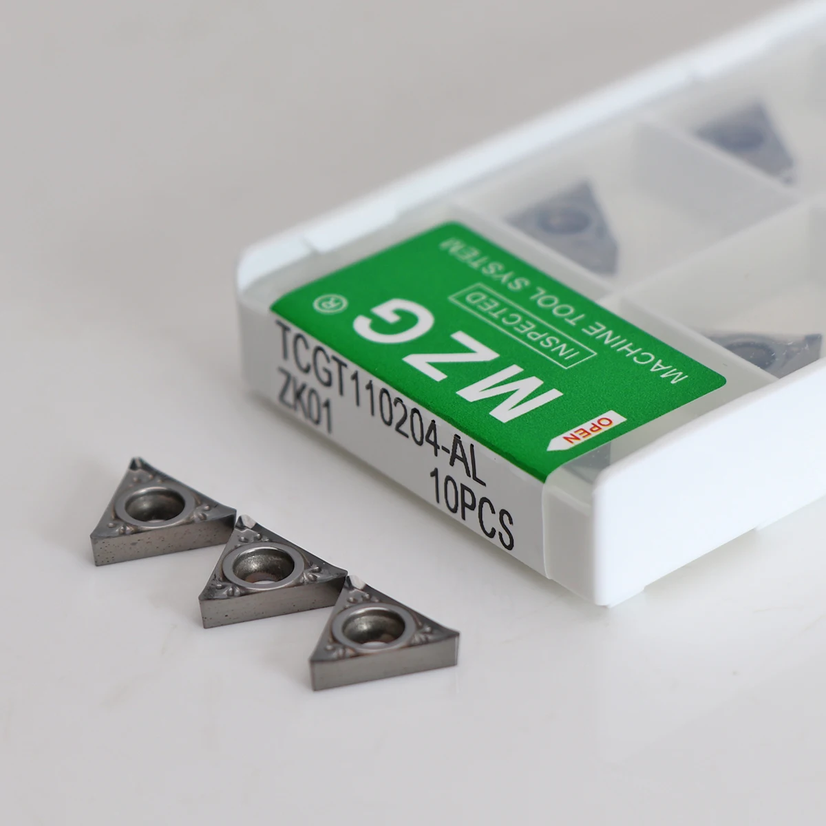 MZG 10 pezzi TCGT090202 TCGT090204 TCGT110202 TCGT110204 TCGT110208 TCGT16T302 TCGT16T304 TCGT16T308 Inserto in metallo duro di alluminio TCGT